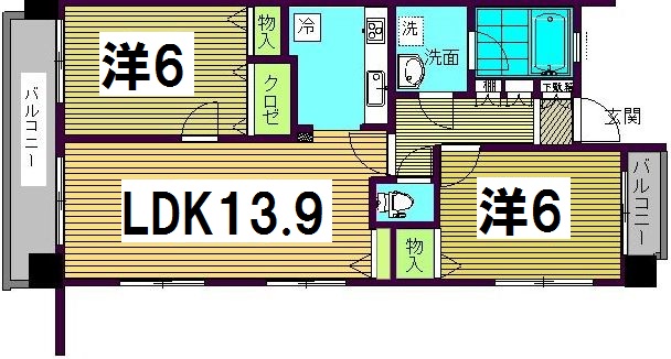 アヴァンセーヌ西新 間取り