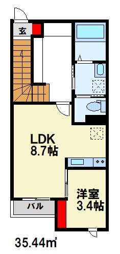 eclat closette二日市（エクラ　クローゼット） 間取り