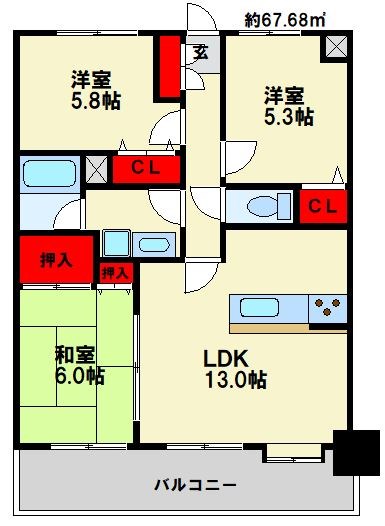 ロマネスク春日弥生 間取図　※現状優先