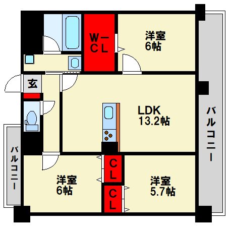 カラコレスⅤ 間取図　※現状優先