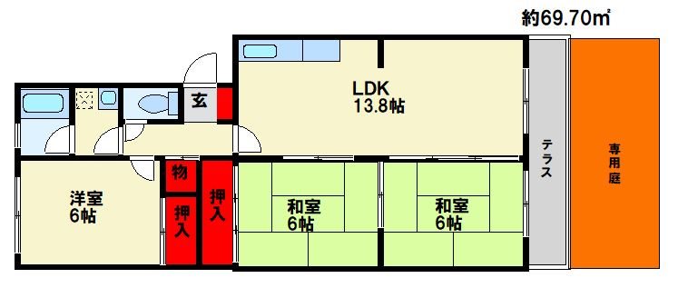 サンハイツ森山 間取図　※現状優先