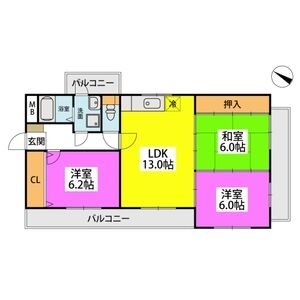 アークヒルズ三宅 間取図　※現状優先