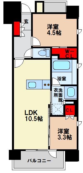 クリオラべルヴィ呉服町イースト 間取り