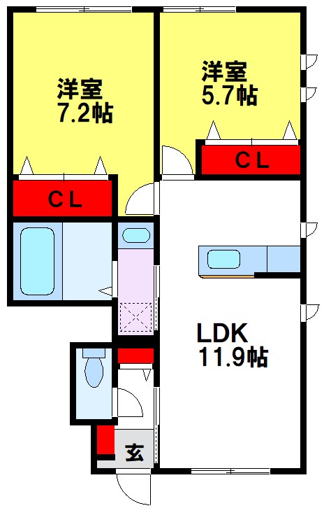 エレガンスコート水城Ⅰ 間取り図
