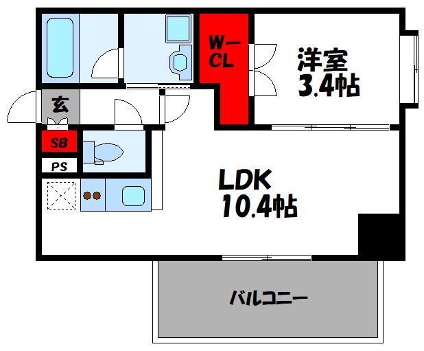 アクタス福岡県庁前グラシア 間取り