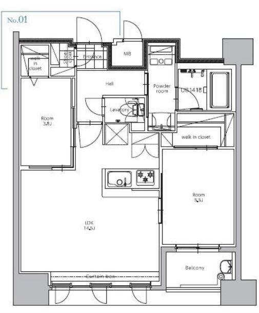 エンクレスト博多STYLE  間取り図です。