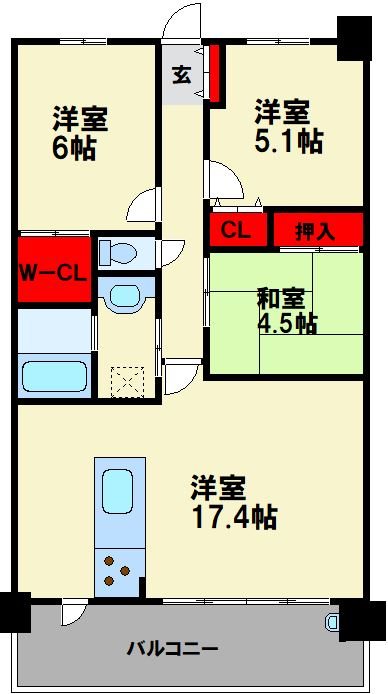 アルファステイツ新飯塚駅前 間取り