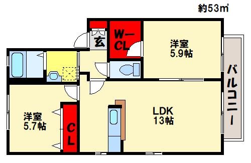 クレストハイツⅢ 間取り　※現況優先