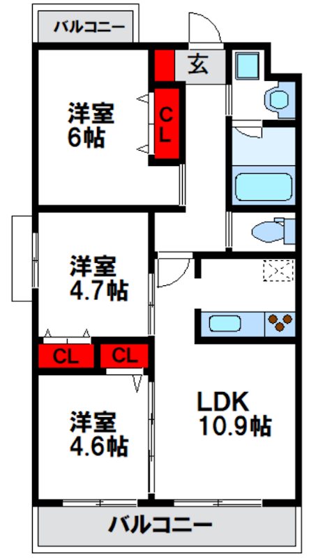 コンダクトレジデンスHANAMINOSATO 間取り