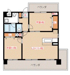 クリムゾン博多Ⅱ  間取り