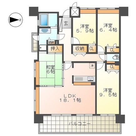 サンジュール・ステーション貝塚 間取り