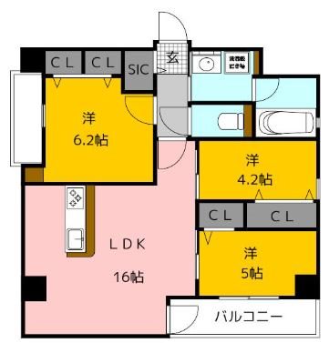 MODERN　PALAZZO中洲川端PRECIOUScourt 間取り