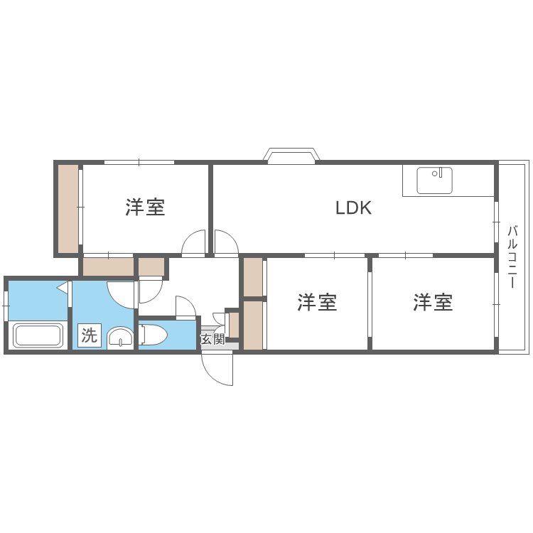 コーポ東大利 間取図　※現状優先