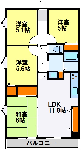 三愛シティライフ都府楼前 間取り図