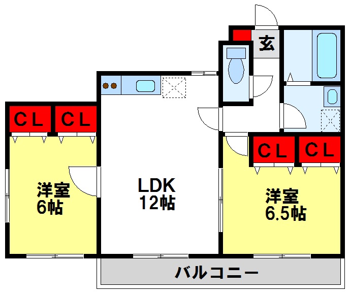 アメージングコート 間取図　2F角部屋