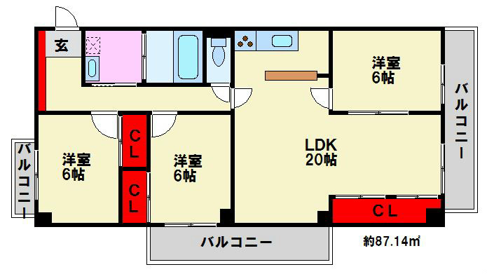 イトーピア高宮マンション 間取り