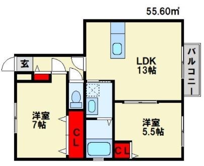 シャーメゾン上の原 C棟 間取り