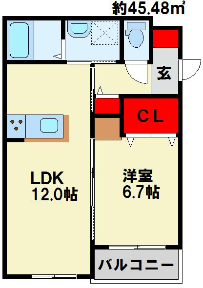 ヴィラウィステリア門司 B棟 間取り