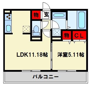 ラウンドシティ足原 間取り