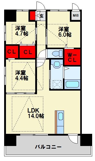Fu-ton4祇園さくら坂 間取り