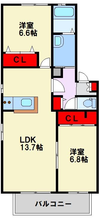 リバージュ石坪A 間取り