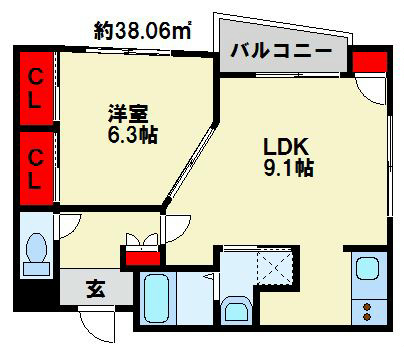 福岡県北九州市小倉北区木町２丁目2-4 間取り