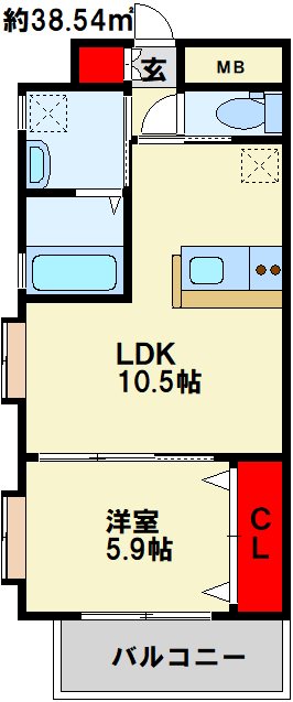 ギャラン井堀 カウンターキッチン搭載