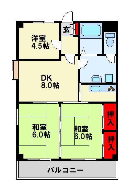 福岡県北九州市戸畑区千防１丁目 間取り