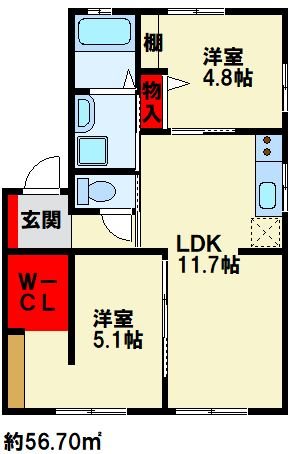 カトレア B棟  間取り