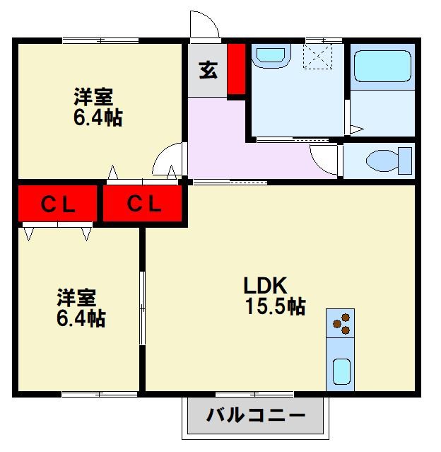 プチメゾン石坪町Ⅱ 間取り