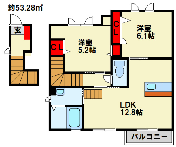 シャーメゾン牧山 間取