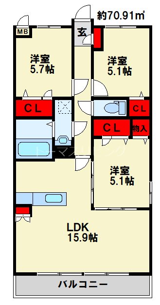 ブランノワール赤坂 間取り