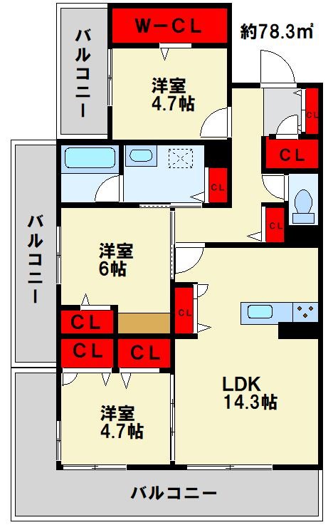 シャーメゾン本城東 間取り