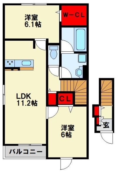 レジデンス感田　B棟 間取り