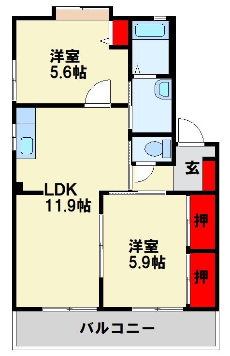 ラルブル トゥフィ E  間取り