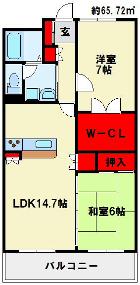 シャトレ大手町　S棟 人気のカウンターキッチンです。