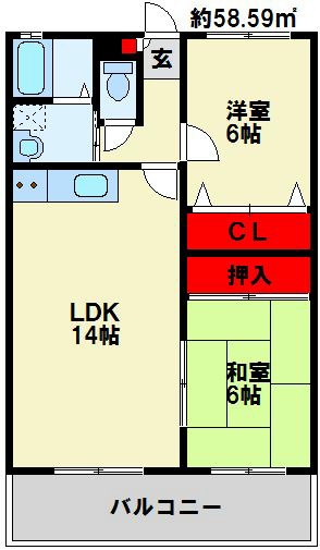 エルスール湯川　弐番館  間取り図