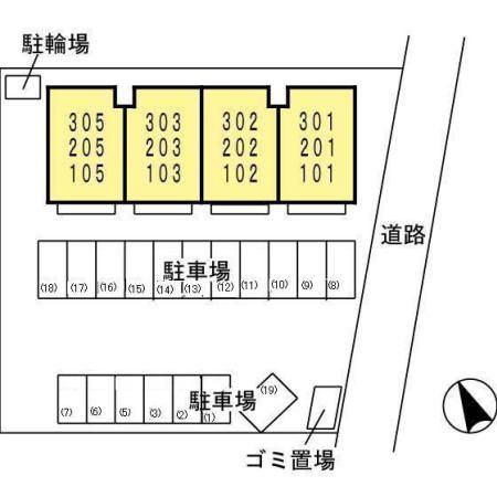 グランドゥール田中 駐車場配置図
