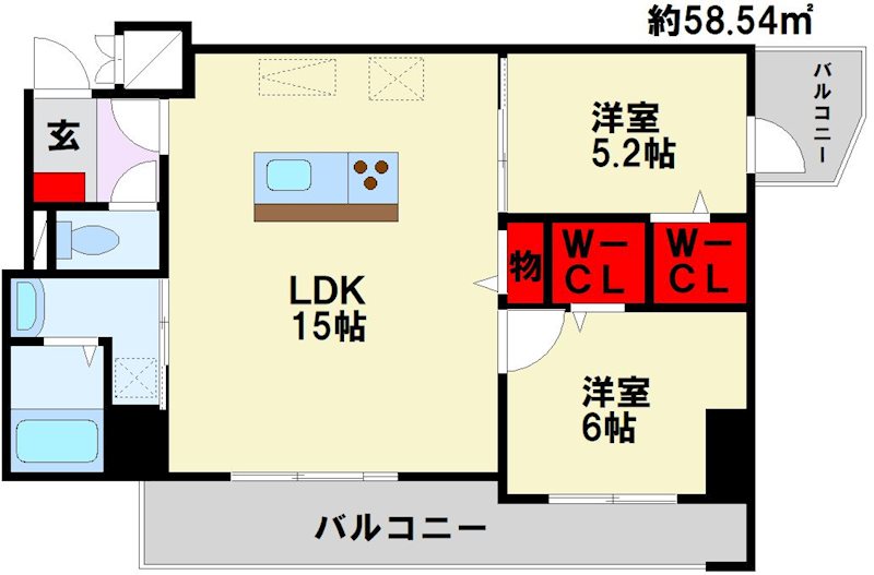 アースコートY'sシティ西神原 間取り