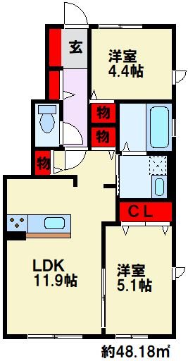 アリエッタ水巻 A棟 間取り