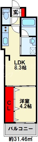 オーヴィジョンQULAS小倉金田 間取り