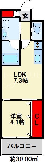 オーヴィジョンQULAS小倉金田 間取り
