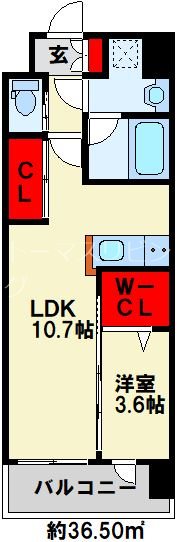 オーヴィジョンQULAS小倉金田 間取り