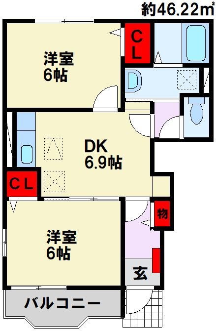ジュネス馬場Ｂ棟 間取り