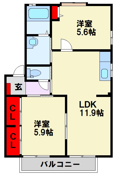 ラルブル トゥフィ E  間取り
