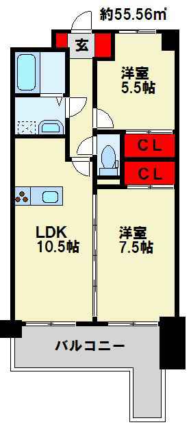 LEON篠崎 A棟 間取り図。
