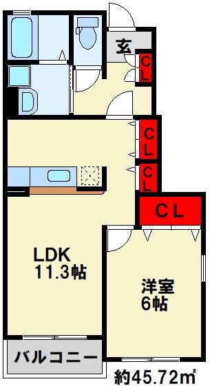 ウッド　クリーク　テラス　B 1LDK