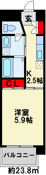 カーサ・フルール 大人女子には必須の脱衣所があるお部屋です。