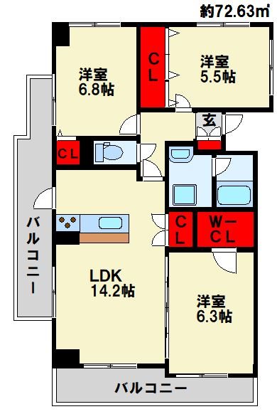 コンフォートスクエア安部山  間取り