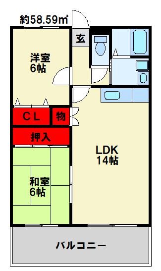 エルスール下曽根 ※間取りは反転画像です。